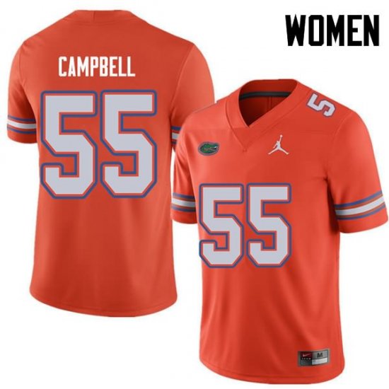 Women's Florida Gators #55 Kyree Campbell NCAA Jordan Brand Orange Authentic Stitched College Football Jersey CEI1562QW